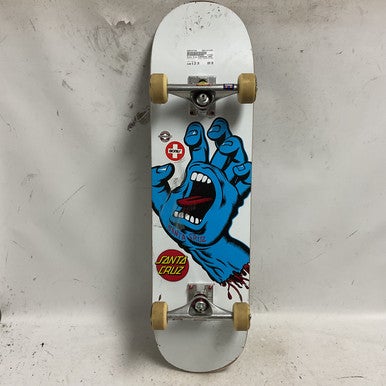 Used Santa Cruz SCREAMING HAND Complete Skateboard White 8 1/4" 11855-S000197740