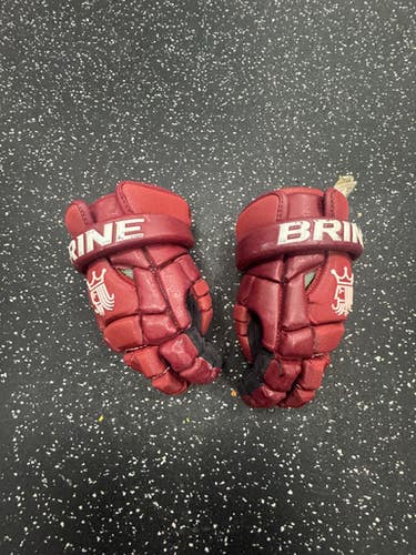 Used Brine KING SUPERLIGHT Lacrosse Gloves Mens Red 12" 11849-S000035678