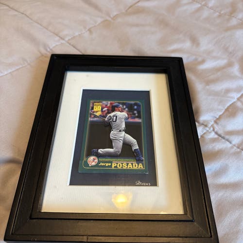 Jorge Posada New York Yankees Multiple Card 3D Framed Baseball Card Artwork