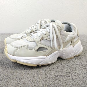 Adidas Falcon Womens Size 6 Running Shoes Low Top White Cream Sneakers B28128