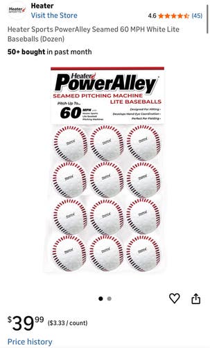 Light Training Baseballs (New)