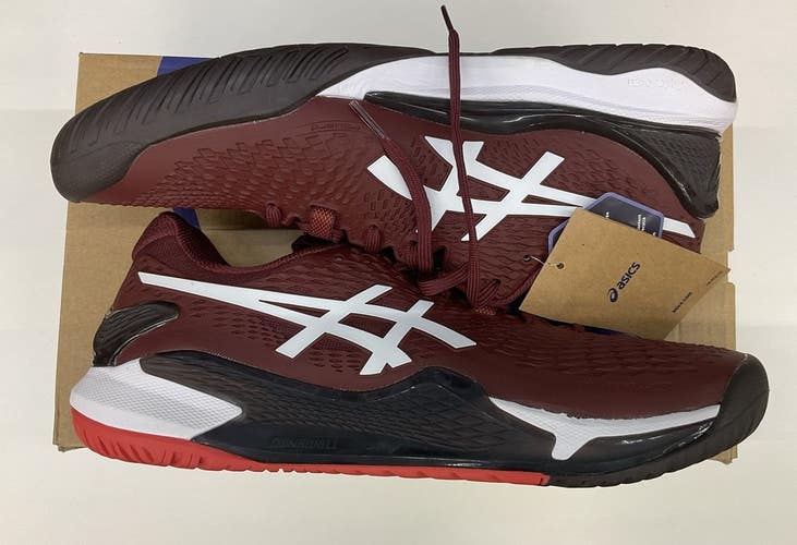 Asics Mens Gel-Resolution 9 Size 11.5 Red/Brown/White Used Once