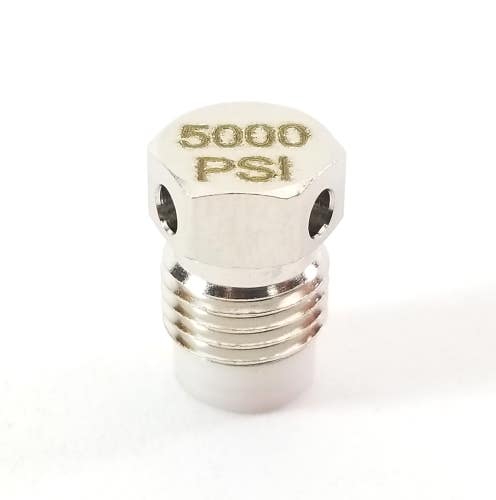 Blue Steel 3/8" Burst Disc Scuba Diving Tank Valve 5000 / 3000 psi Paintball K J