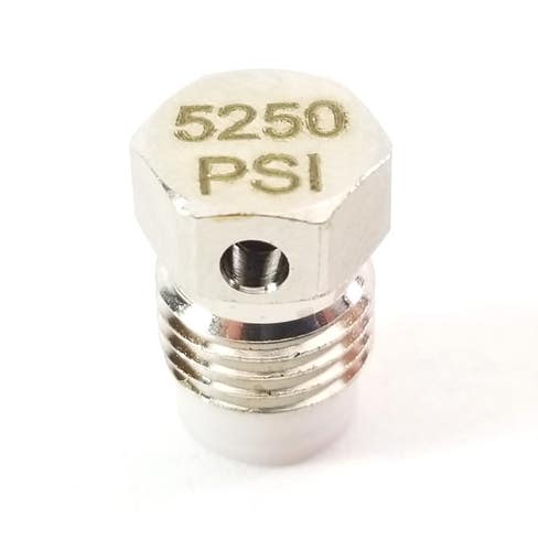 Blue Steel 3/8" Burst Disc Scuba Dive Tank Valve 5250 / 3180, 3442 psi Paintball