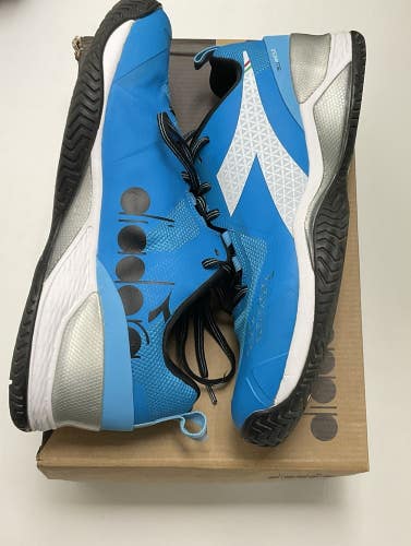 Diadora Mens Blushield Torneo AG Size 11 Blue Jewel/White/Black