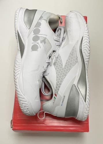 Size 10.0 - Womens Diadora BluShield Torneo AG - White/White