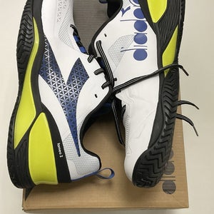 Diadora Blushield Torneo 2 AG Mens Size 10.5 White/Deja Vu Blue/Black