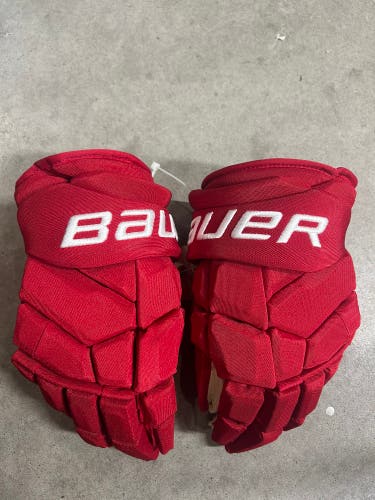 14” Bauer Vapor Hyperlite Detroit Red Wings Gloves Pro Stock Game New