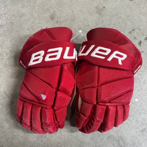 14” Bauer Vapor Hyperlite Miami University Gloves Pro Stock Game Used