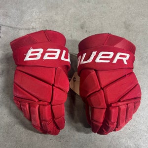 14” Bauer Vapor Hyperlite Miami University Gloves Pro Stock Game Used