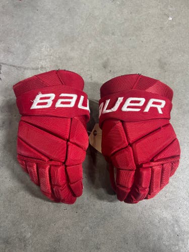 14” Bauer Vapor Hyperlite Miami University Gloves Pro Stock Game Used