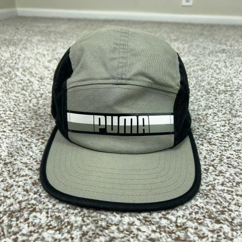 Puma Hat Cap Strap Back Mens One Size Gray Black 5 Panel Logo Athletic Sport Y2K