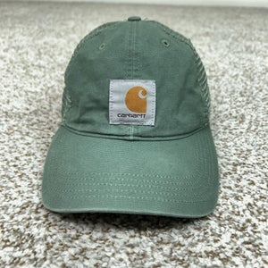 Carhartt Hat Cap Snap Back One Size Mens Green Mesh Trucker Canvas Workwear