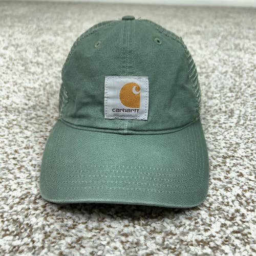 Carhartt Hat Cap Snap Back One Size Mens Green Mesh Trucker Canvas Workwear