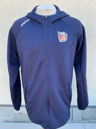Bakersfield Condors Pro Return Navy CCM Hoodie With Player Numbers (Used) 2703