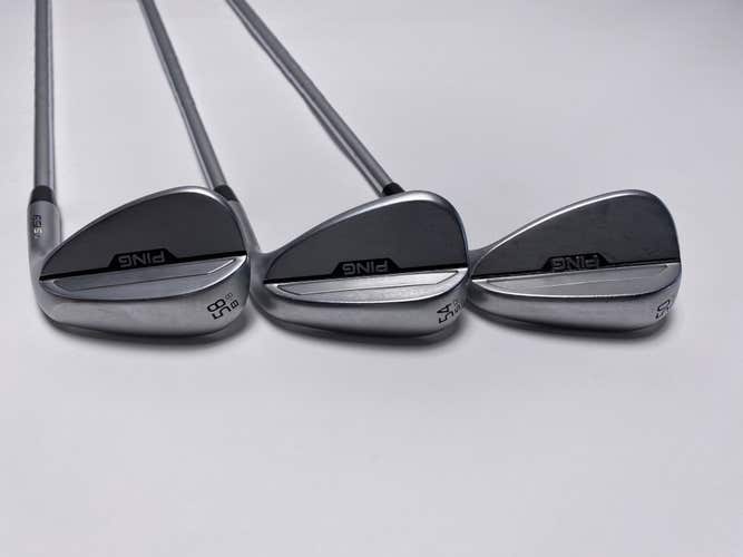 Ping s159 Chrome Wedge Set 50* 12 54* 12 58* 8 Orange Dot 2* Flat KBS Mens RH