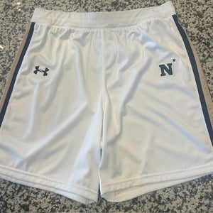 Under Armour Navy Academy lacrosse game shorts mens NEW L large white