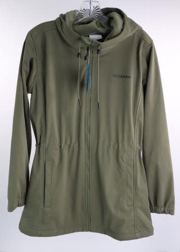 Columbia Rose Winds Softshell Hooded Jacket Women's XS Green FullZip Closure NWT