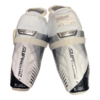Used Bauer SUPREME S170 Youth Shin Guards White 8" 11375-S000367096
