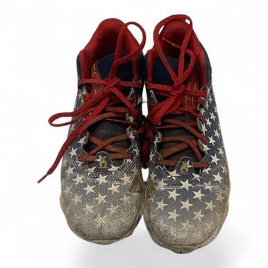 Used Under Armour LOCK DOWN BB/SB Cleats White/Red/Navy Junior 05.5 11443-S000201683