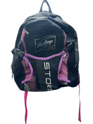 Used Rawlings STORM BB/SB Player Backpack Black And Purple 11835-S000202899