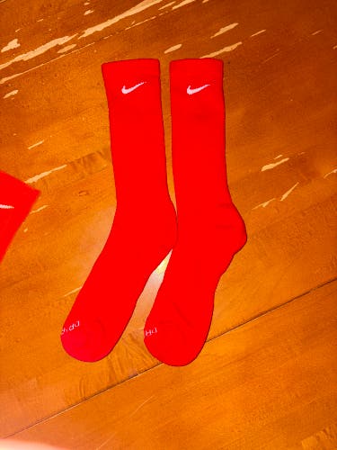 Red Men's Large/Extra Large Nike Socks (Used)