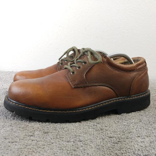 Dockers Shelter Oxford Shoes Mens Size 11 Stain Defender Brown Leather Lace Up