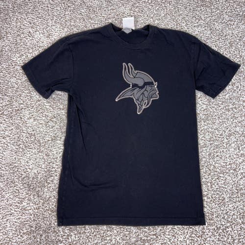 Minnesota Vikings Shirt Mens Small Black NFL Football Graphic Tee Top Majestic