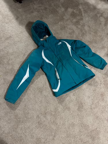 The North Face HyVent Triclimate 3-in-1 jacket in teal with white accents
