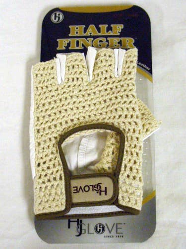 HJ Glove Half Finger Glove Men Left Tan/wht SINGLE INDIVIDUAL GLOVE NEW