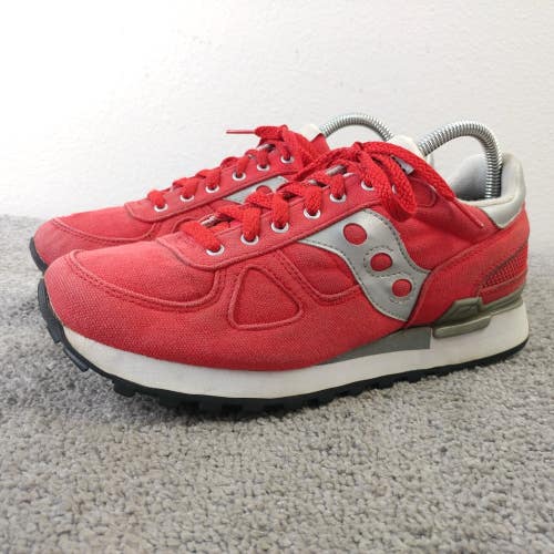 Saucony Shadow Original Womens Size 9.5 Running Shoes Red Suede Athletic Sneaker