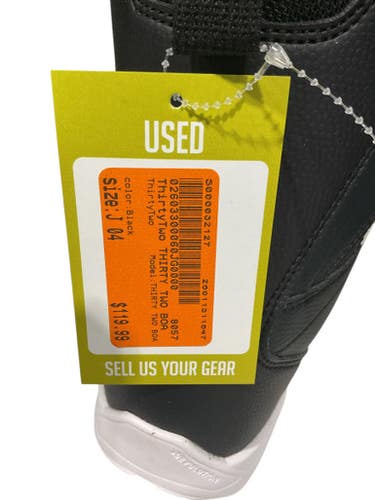 Used ThirtyTwo THIRTY TWO BOA Boys Snowboard Boots Black Junior 04 11847-S000032127