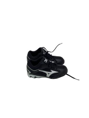 Used Mizuno 9-SPIKE YOUTH FRANCHISE MID G5 BB/SB Cleats Black Junior 03.5 11347-S000262118