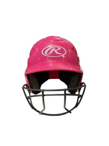 Used Rawlings PINK HELMET W/ MASK Batting Helmet w/Mask Pink One Size 11834-S000044834