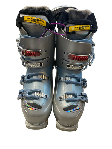 Used Salomon DIVINE 7 Womens DH Ski Boot Grey 265 MP - M08.5 - W09.5 11706-S000370240