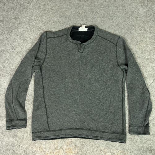 Tommy Bahama Sweater Mens Medium Reversible Pullover Gray Black Casual Vacation