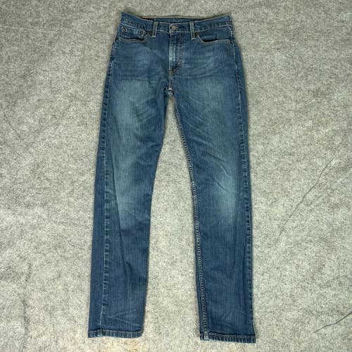 Levis 502 Jeans Mens 29x32 Blue Denim Slim Tapered Basic Pants Everyday Western