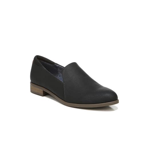 Dr. Scholl's Rate Flats Women's 9 Black Faux Leather Round Toe Loafers HAWK812