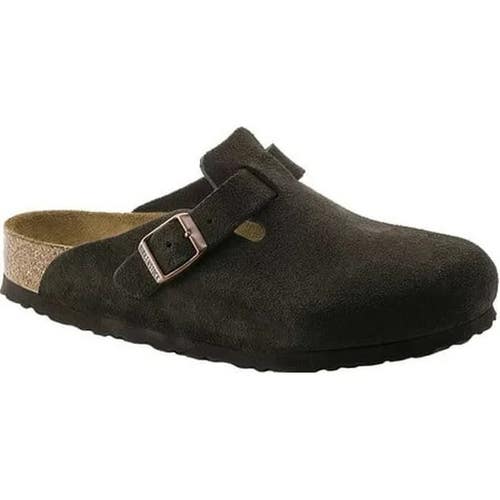Birkenstock Boston Clogs Women's US 8-8.5 Dark Brown Suede Soft Footbed HAWK1169