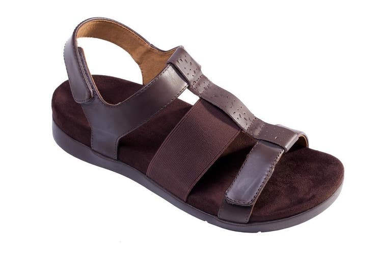 Spenco Anabel Sandal Women's 7 French Roast Leather Adjustable Orthotic HAWK1172