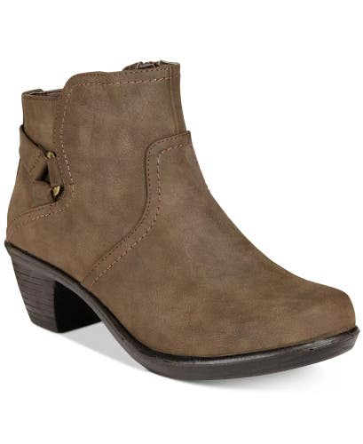Easy Street Dawnta Boots Women's US 7.5 Brown Matte Block Heel Bootie HAWK810