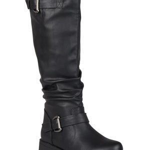 Journee Collection Stormy Riding Boots Women's US 9.5 Black Knee High HAWK832