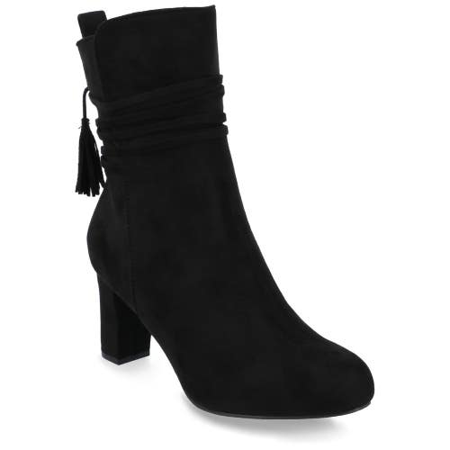 Journee Collection Zuri Boots Women's 10 Black Faux Suede Ankle Bootie HAWK801