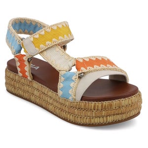 MIA Malti Flatform Sandals Women's US 9 Seashell Coral Blue Round Toe HAWK731