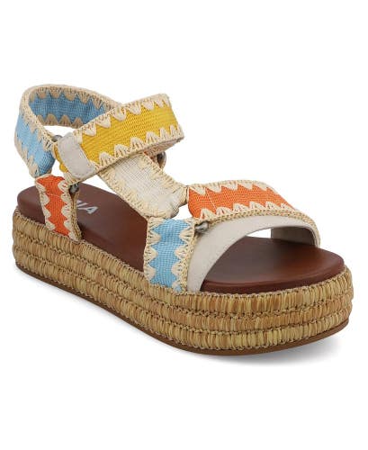 MIA Malti Flatform Sandals Women's US 9 Seashell Coral Blue Round Toe HAWK731