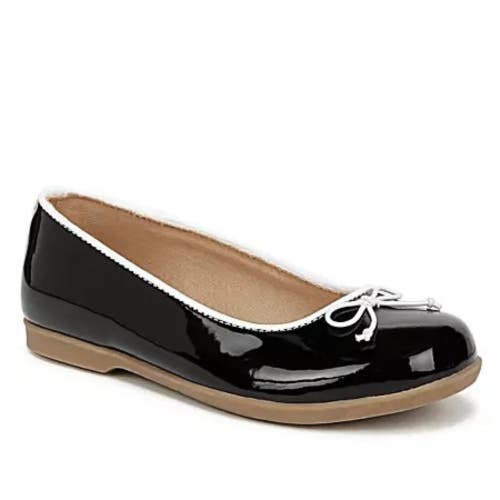 Dr. Scholl's Wexley Ballet Flats Girls 3 Black Patent Round Toe Slip On HAWK823