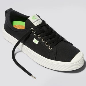 Cariuma OCA Low Sneaker Men's US 5 Black Canvas Lace-Up Casual Shoes HAWK761