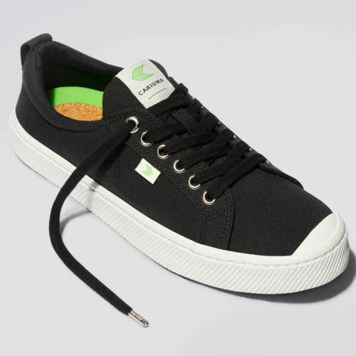 Cariuma OCA Low Sneaker Men's US 5 Black Canvas Lace-Up Casual Shoes HAWK761