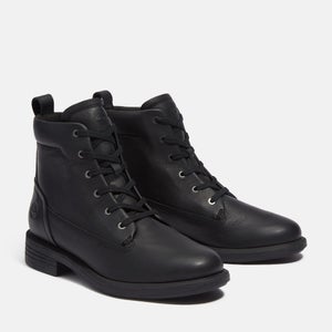 Timberland Verona Square Mid TB0A42N8W02 Women Black Leather Combat Boot DWA3386