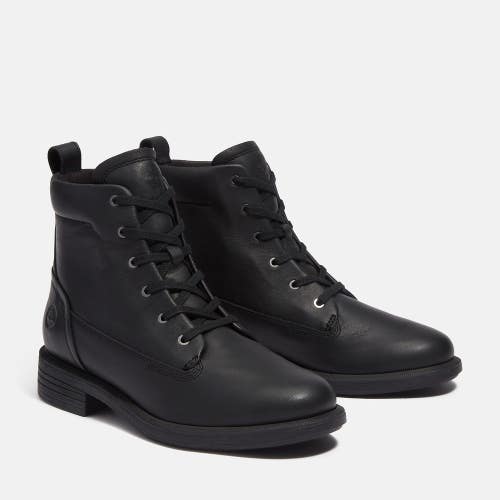 Timberland Verona Square Mid TB0A42N8W02 Women Black Leather Combat Boot DWA3386